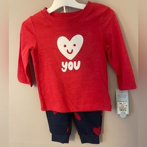 NWT Cat & Jack size 12 month valentines outfit